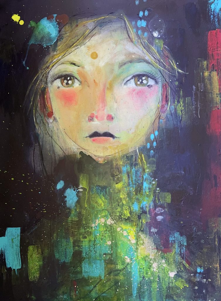 Emissary of Luck and Light_JulietteCrane_Mixed Media_ Canvas_30x40_2023